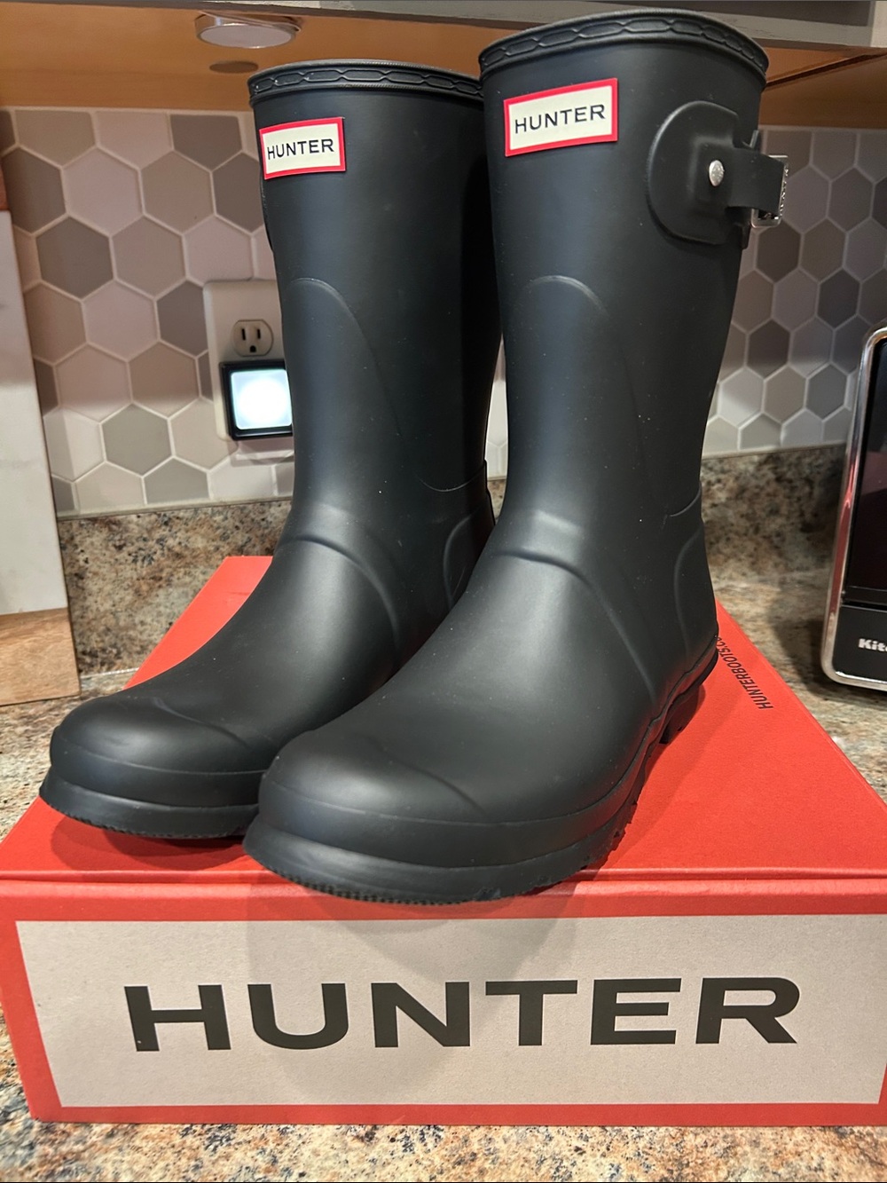 *New* Hunter Original Short Rain Boots Black Size US 10